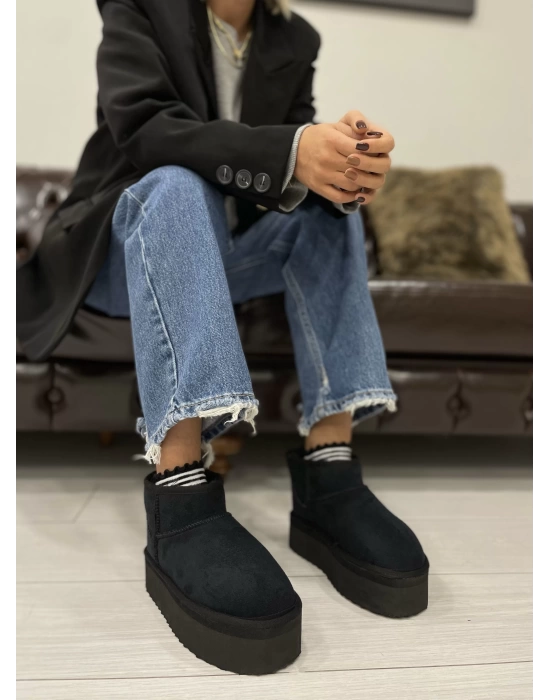 PUFFY KALIN TABANLI UGG SİYAH