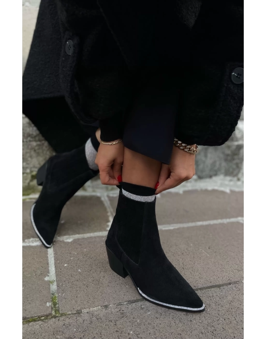 WERA GERÇEK DERİ SÜET KOVBOY SİYAH