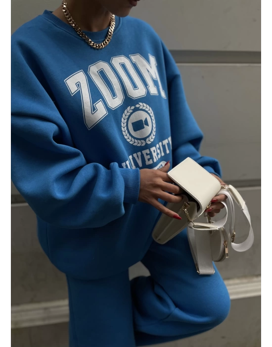 ZOOM BASKILI BOL PAÇA EŞOFMAN TAKIM MAVİ