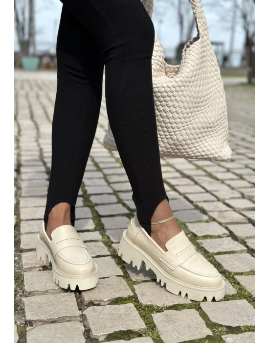 DARYA GERÇEK DERİ BEJ LOAFER