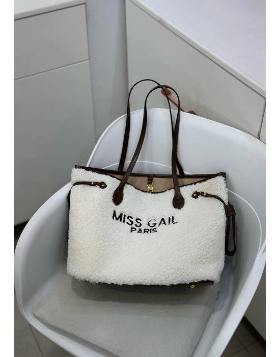 MİSS GAİL İTHAL TEDDY BÜYÜK ÇANTA BEJ