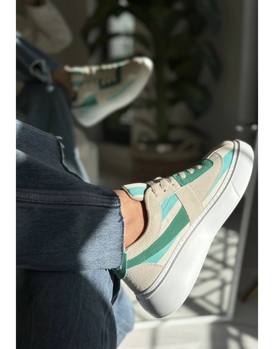 TALİAS YEŞİL BEJ DETAYLI VANS AYAKKABI