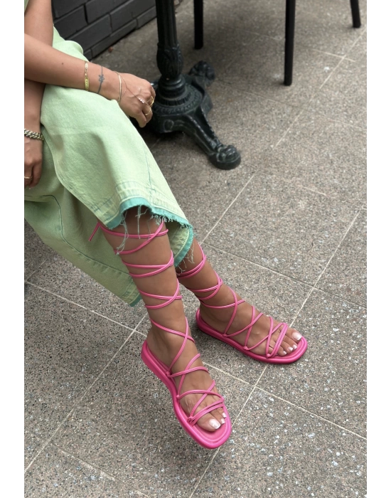 VİKA İPLİ SANDALET PEMBE