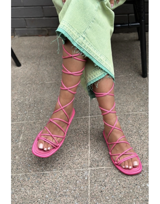 VİKA İPLİ SANDALET PEMBE