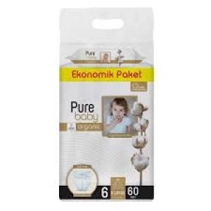 PURE BABY 6 NO ÇOÇUK BEZİ 60 LI *4