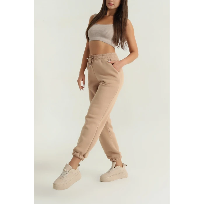 3 iplik şardonlu paça lastikli eşofman bisküvi is001