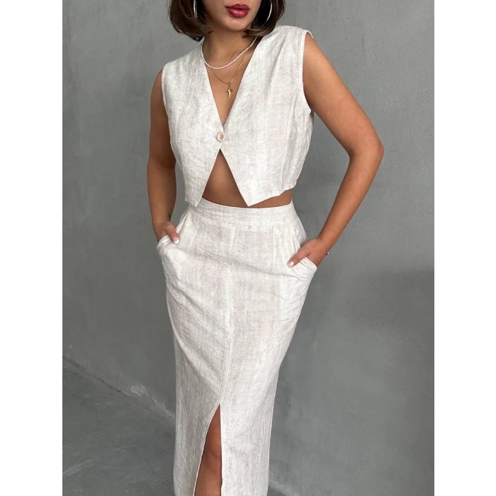 Çilek takım etek yelek