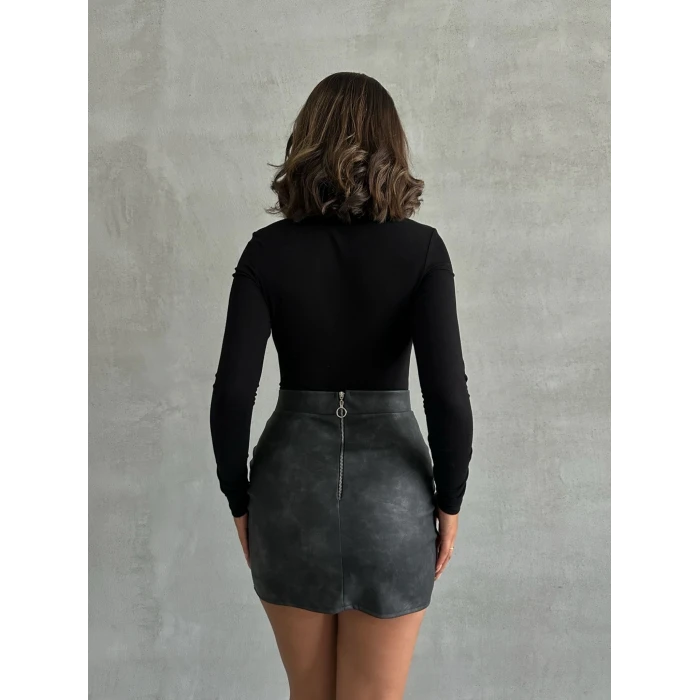 Eskitme deri mini etek