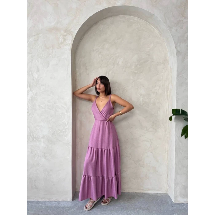 Fırfırlı katlı elbise s255049