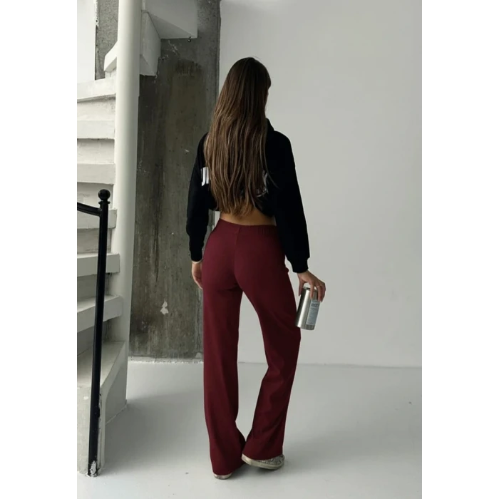 Fit comfort bej salaş pantolon bordo A6011