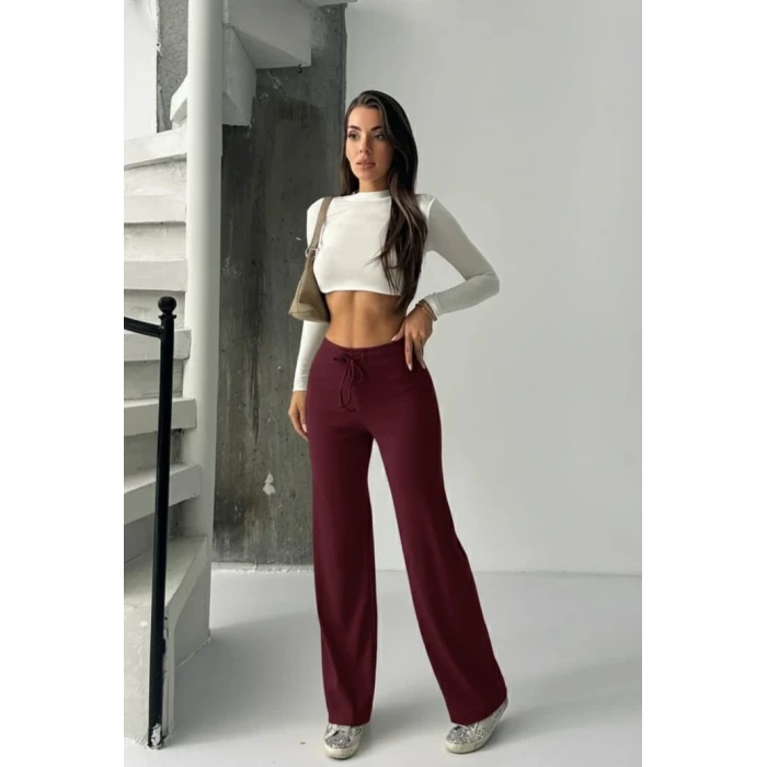 Fit comfort bej salaş pantolon bordo A6011
