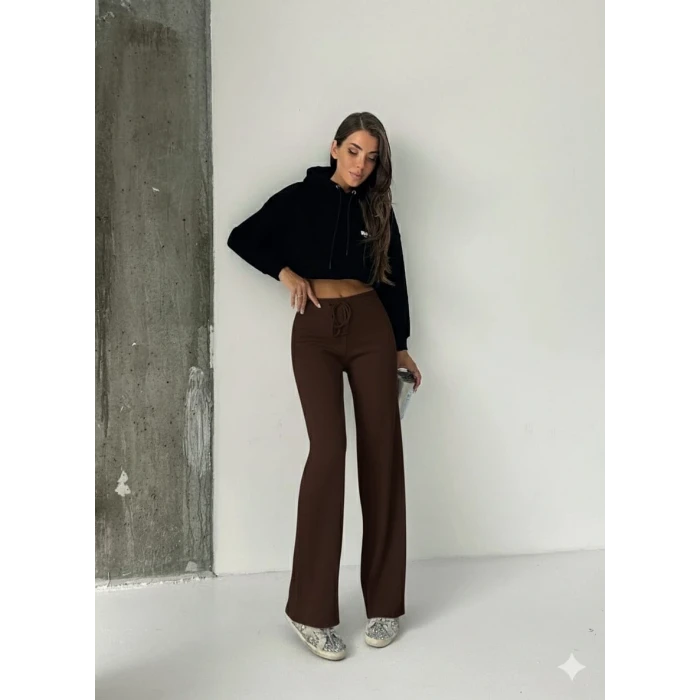 Fit comfort bej salaş pantolon kahve A6011