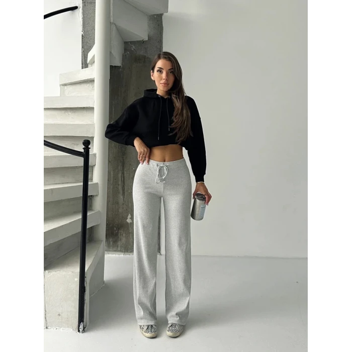 Fit comfort gri salaş pantolon A6011