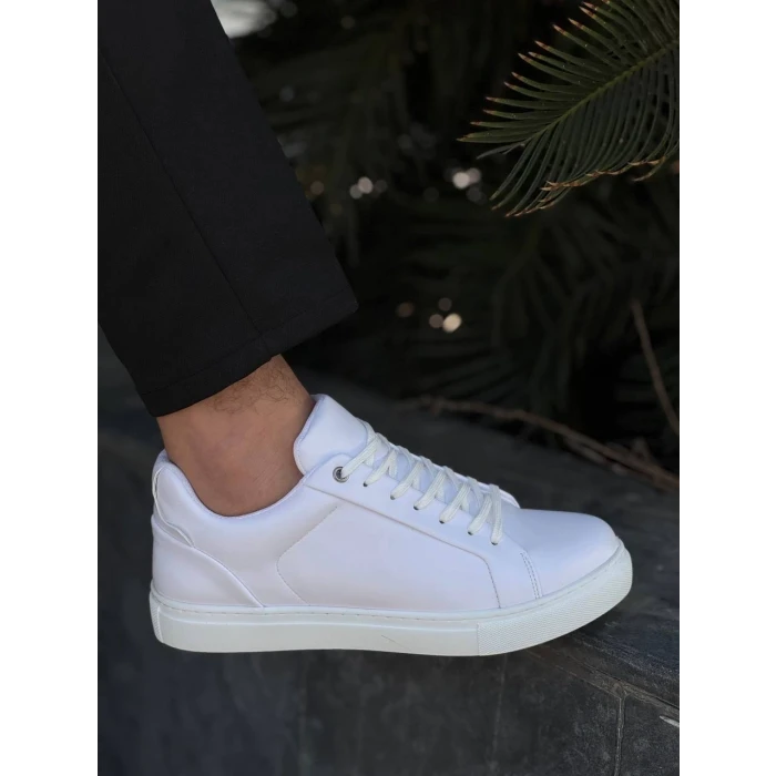 KB-BX1  Kuback Beyaz Cilt Yüksek Beyaz Taban Günlük Erkek Ayakkabı