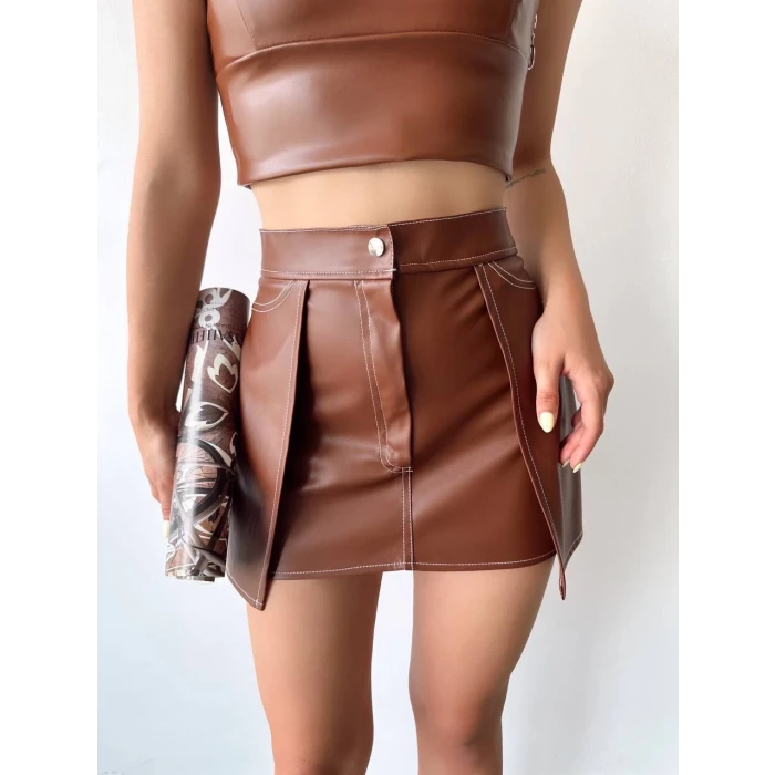 Kontrast deri etek kahve w260015