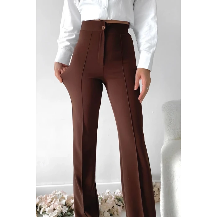 Önü cumalı ithal krep pantolon