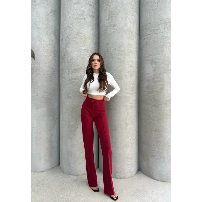 Önü cumalı ithal krep pantolon