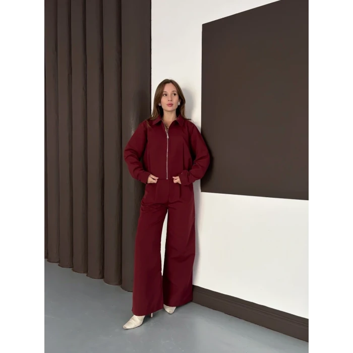 Trenç takım alt üst bordo ons