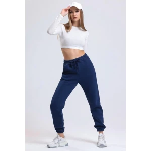 3 iplik şardonlu paça lastikli eşofman lacivert is001