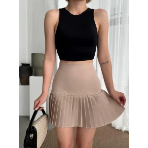 Altı pliseli mini etek