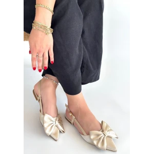 Cenya Bej Saten Babet Ayakkabı