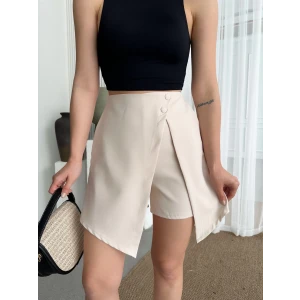 İki düğmeli şort etek S24046