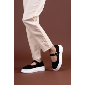 Lunni Siyah Keten Spor Ayakkabı