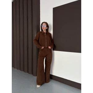 Trenç takım alt üst kahve ons