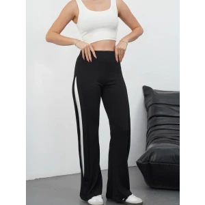 Yandan katlamalı pantolon siyah