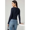 Çıtçıt Detaylı Bluz Lacivert T4343