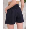 Çizgili düğmeli şort siyah s2551251