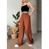 Flamlı kahve pantolon