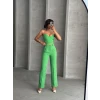 Palazzo pantolonlu alt üst takım yeşil