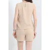 Şortlu Ayrobin takım bej