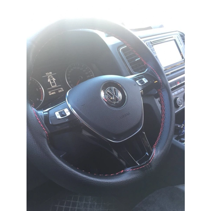 VW Amarok Orta Kumaş Siyah Kadife- Kenarlar Maldive Deri