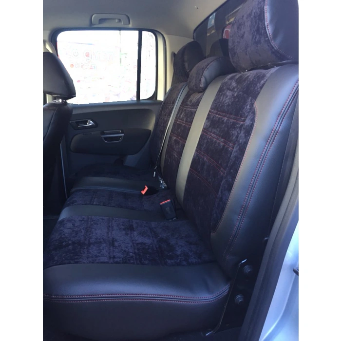 VW Amarok Orta Kumaş Siyah Kadife- Kenarlar Maldive Deri