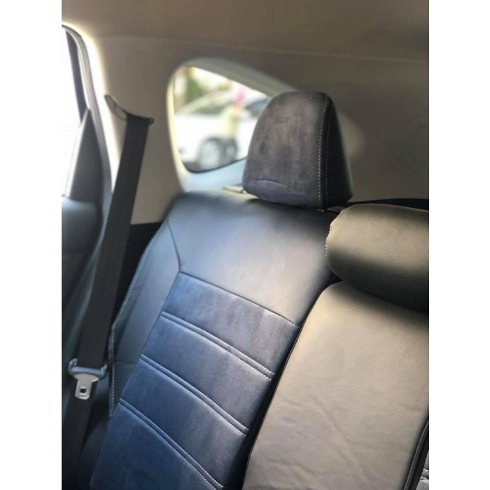 Honda CRV Özel Dikim Koltuk Kılıfı Füme Tay Tüyü - Siyah Deri