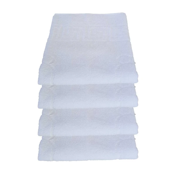 4 lü Ayak İzli Banyo Paspas 100 Pamuklu Ayak Havlusu