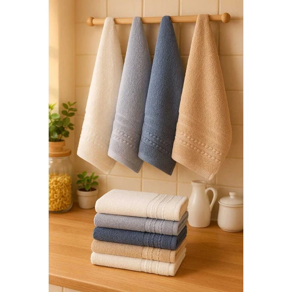 6 Parça Mutfak Havlusu Seti %100 Pamuklu Özlem