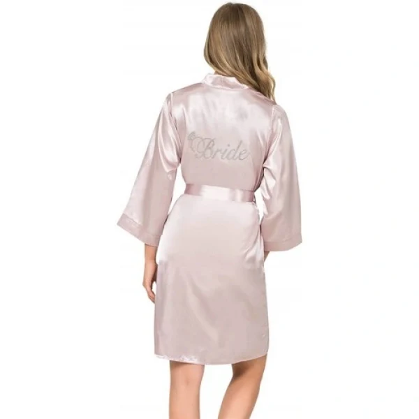 Arias Closet Pudra Kısa Saten Bride Sabahlık