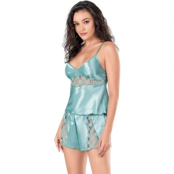 Arias Closet Aqua Saten Babydoll Şort Takımı