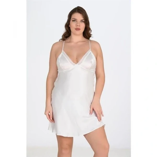 Arias Closet 2li Beyaz-Pembe Sabahlık Takımı Bigsize 6210