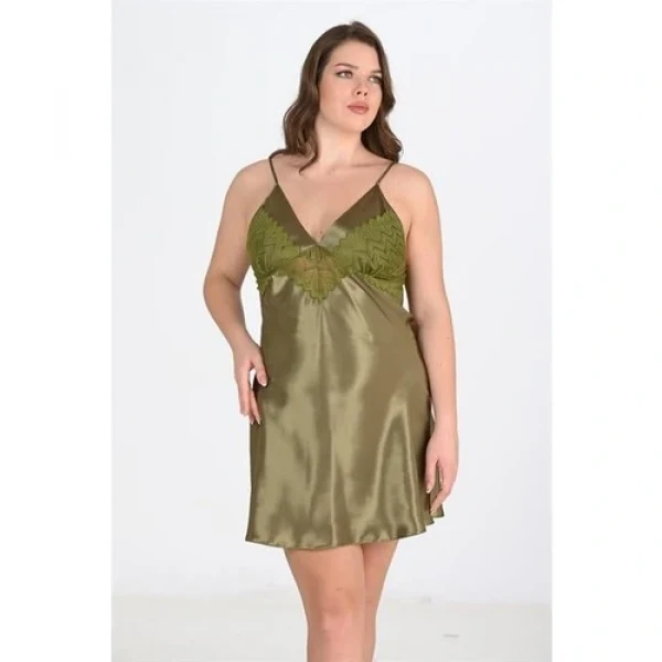 Arias Closet Büyük Beden Haki Gecelik 2104