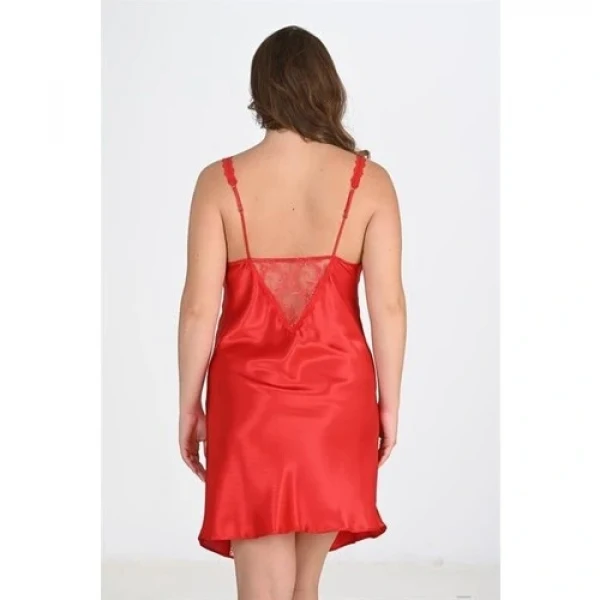 Arias Closet Büyük Beden Kırmızı Gecelik 2102