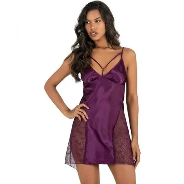Arias Closet Mor Kısa Saten Gecelik 8233