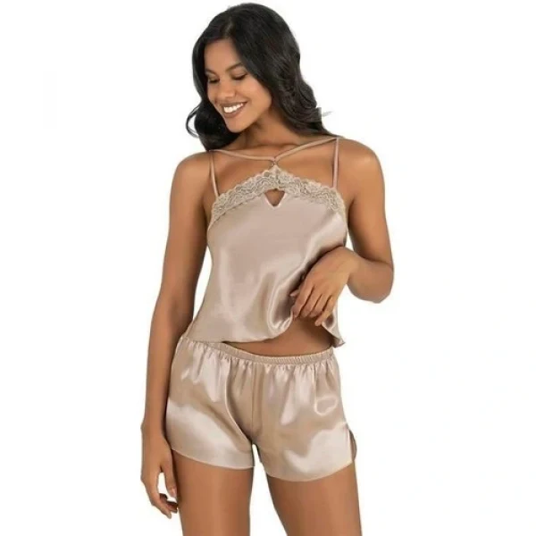 Arias Closet Taş Saten Şort Takımı