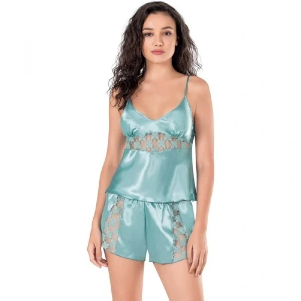 Arias Closet Aqua Saten Babydoll Şort Takımı
