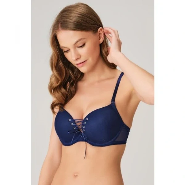 Balenli Destekli Dolgulu Askıları Çıkabilen Yaka Detaylı T-Shirt Sütyeni