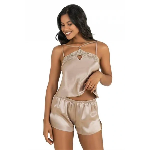 Arias Closet Taş Saten Şort Takımı
