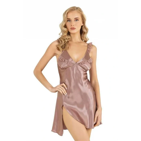 Arias Closet Vizon Kısa Saten Gecelik 8237